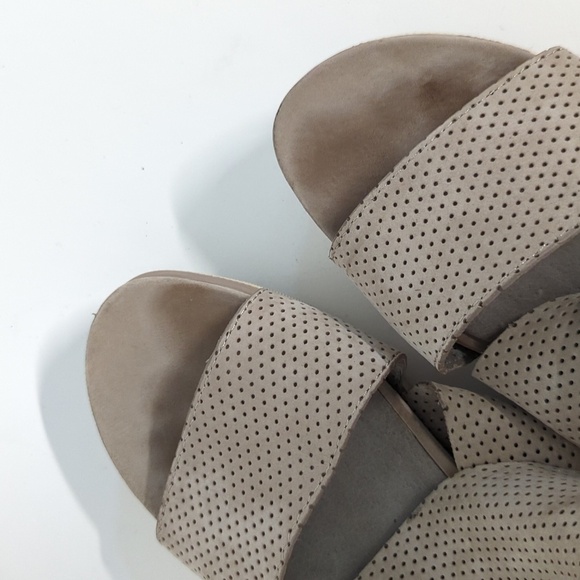 Eileen Fisher Suede Wide Straps Platform Sandals Gray 8 summer retro 90s casual - Picture 9 of 9